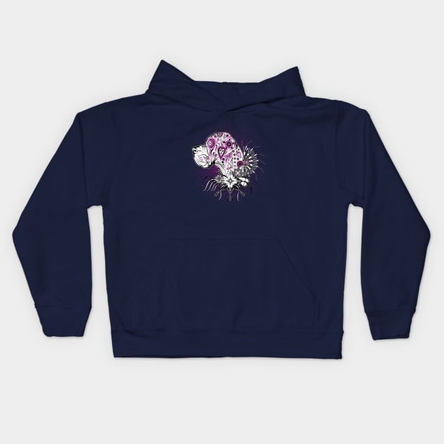 Sugarskull Great Dane Kids Hoodie by doggenhaus